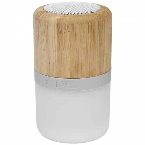 Altoparlanti Bluetooth® in bambù Aurea con luce - P124151